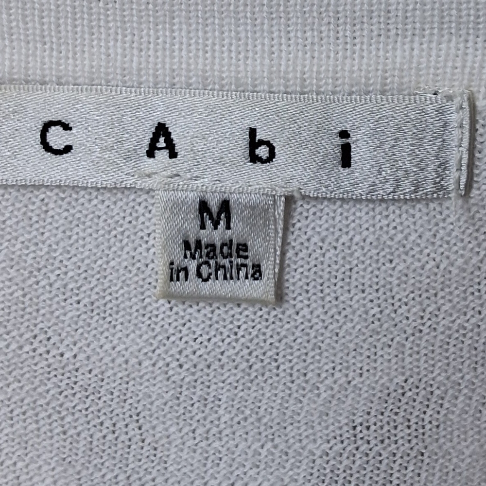 Cabi Cascade Ruffle White Cardigan Size M - Picture 3 of 8